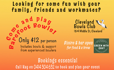 Barefoot Bowls - Come on down!