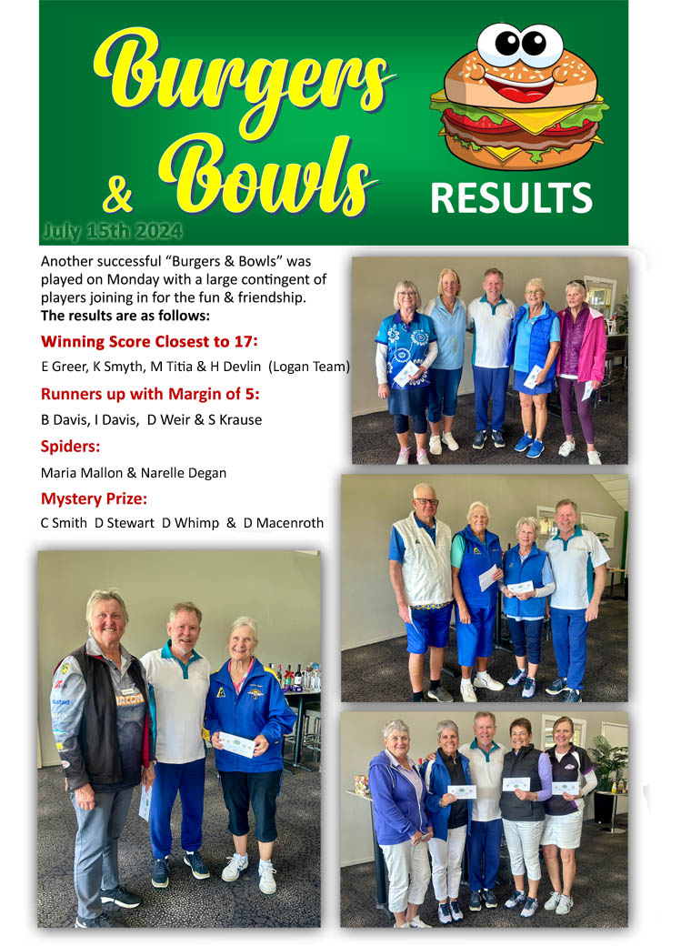 Burger & Bowls 2024 Monday 		July 15th - Results Flyer